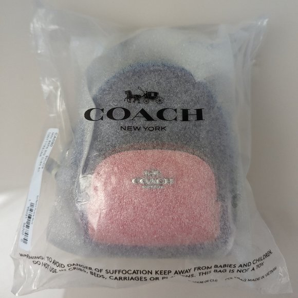 Coach Mini Court Backpack Bag Charm In Colorblock Signature Canvas Key Fob - Picture 6 of 6